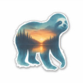 Sloth Camping Lover Aufkleber (Vorderseite)