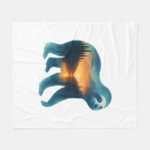 Sloth Camping Lover Fleecedecke (Vorderseite (Horizontal))