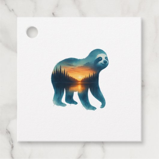 Sloth Camping Lover Geschenkanhänger (Vorderseite)