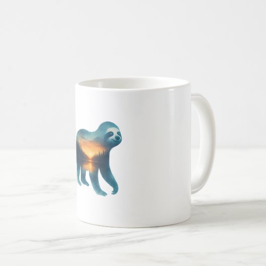 Sloth Camping Lover Kaffeetasse (VorderseiteRechts)