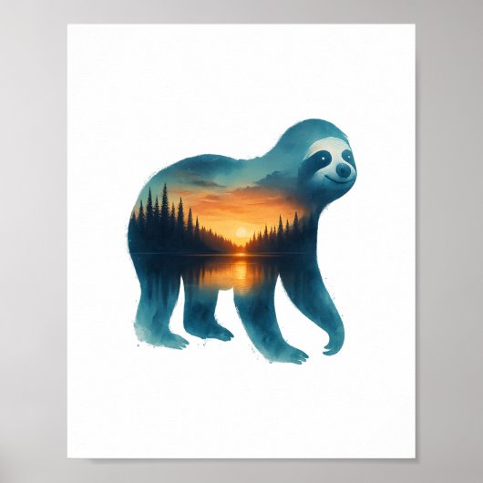 Sloth Camping Lover Poster (Vorne)