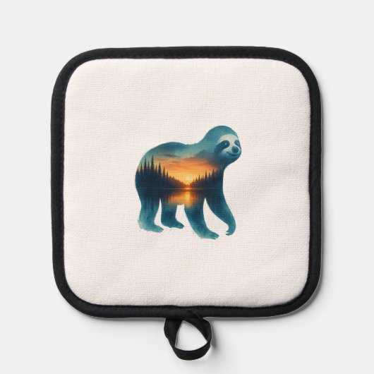 Sloth Camping Lover Topflappen (Vorderseite)
