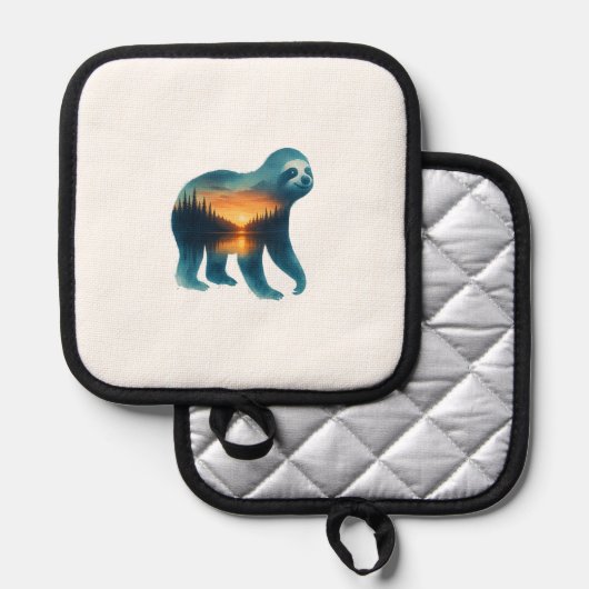 Sloth Camping Lover Topflappen (Vorderseite/Rückseite)