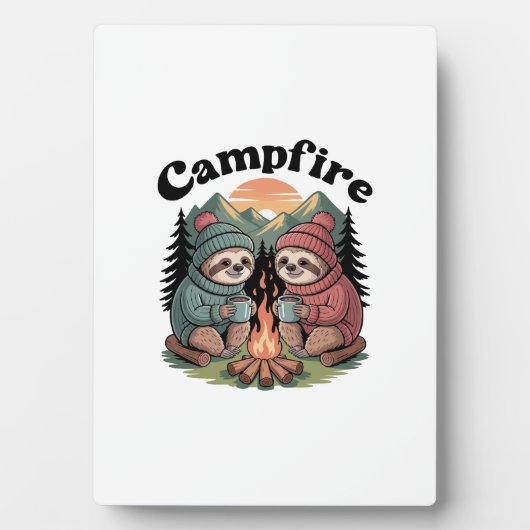 Sloth camping Team Official campfire Fotoplatte (Vorderseite)