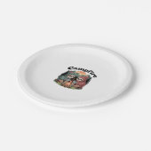 Sloth Camping Team Offizielles Lagerfeuer Pappteller (Schrägansicht)