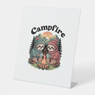 Sloth Camping Team Offizielles Lagerfeuer Sockelschild