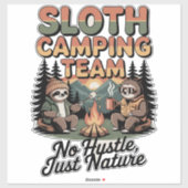sloth camping team with nature aufkleber (Blatt)