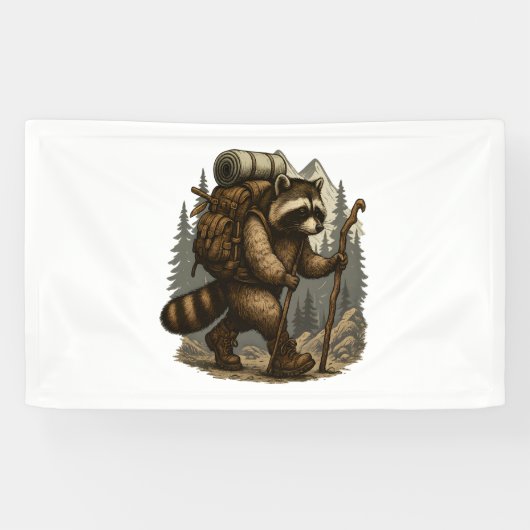 Sloth Camping Wandern Banner (Horizontal)