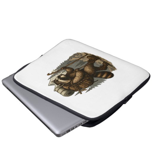 Sloth Camping Wandern Laptopschutzhülle (Vorne Knopf)