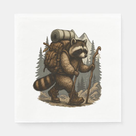 Sloth Camping Wandern Serviette (Vorderseite)