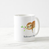Sloth Cartoon personalisiert Kaffeetasse (VorderseiteRechts)