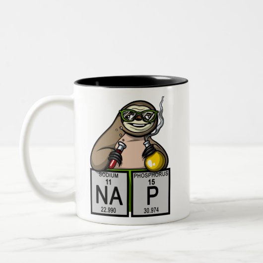 Sloth Chemistry Teacher Science Animal Zweifarbige Tasse (Links)