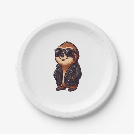 Sloth Chill Mood Pappteller (Vorderseite)