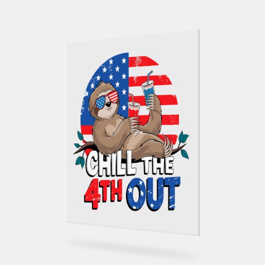 Sloth Chill the 4out Patriotic USA Acrylschild (Winkel)