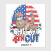 Sloth Chill the 4out Patriotic USA Aufkleber (Blatt)