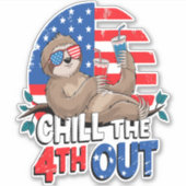 Sloth Chill the 4out Patriotic USA Aufkleber (Vorderseite)