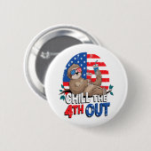 Sloth Chill the 4out Patriotic USA Button (Vorne & Hinten)