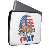 Sloth Chill the 4out Patriotic USA Laptopschutzhülle (Vorne Rechts)
