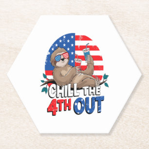 Sloth Chill the 4out Patriotic USA Untersetzer