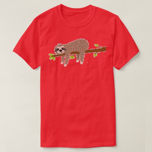 Sloth Chilling auf Zweig T-Shirt (Design vorne)