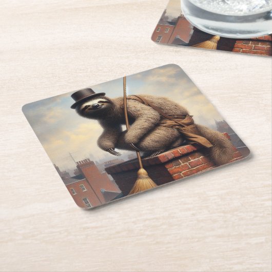 Sloth Chimney Sweep Rechteckiger Pappuntersetzer (angewinkelt)