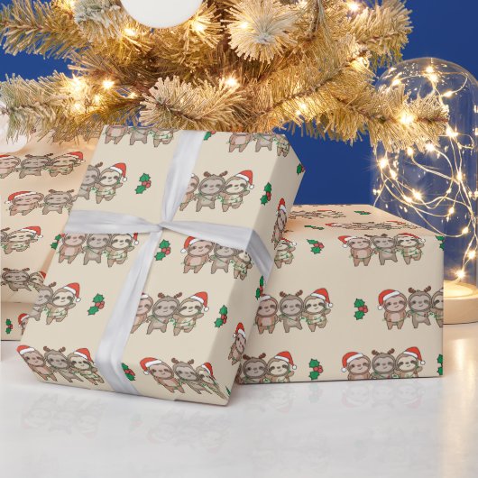 Sloth Christmas Animals Niedlich Sloth Geschenkpapier (Feiertage)