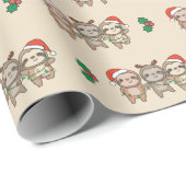 Sloth Christmas Animals Niedlich Sloth Geschenkpapier (Rolleneckpunkt)