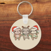 Sloth Christmas Animals Niedlich Sloth Keych Schlüsselanhänger (Vorderseite)