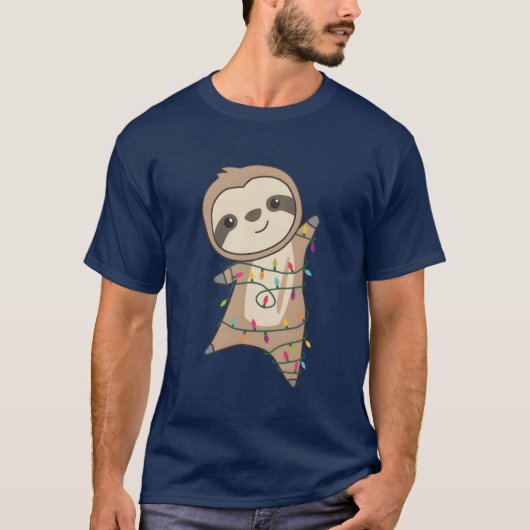 Sloth Christmas Animals Niedlich Sloth Vinta T-Shirt (Vorderseite)