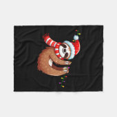 Sloth Christmas Decoration - Faultier Weihnachtsba Fleecedecke (Vorderseite (Horizontal))