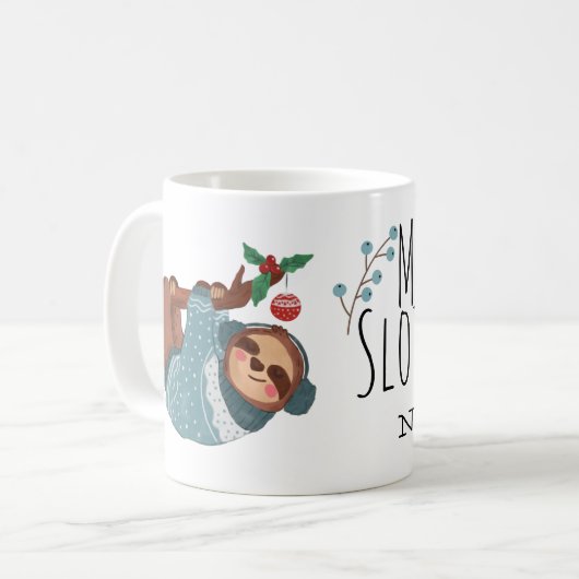 Sloth Christmas Kaffeetasse (Vorderseite Links)