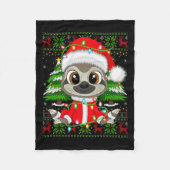 Sloth Christmas Lights Santa Costume Ugly Xmas Swe Fleecedecke (Vorderseite)