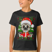 Sloth Christmas Lights Santa Costume Ugly Xmas Swe T-Shirt (Vorderseite)