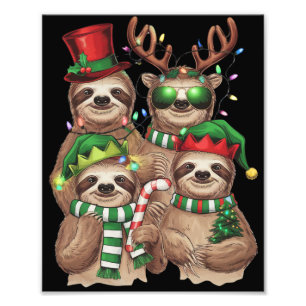 Sloth Christmas Merry Slothmas Sloth Lover Geschen Fotodruck
