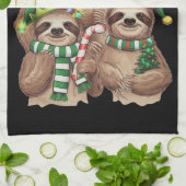 Sloth Christmas Merry Slothmas Sloth Lover Geschen Geschirrtuch (Gefaltet)