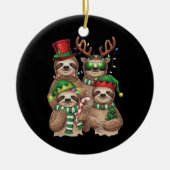 Sloth Christmas Merry Slothmas Sloth Lover Geschen Keramik Ornament (Vorne)