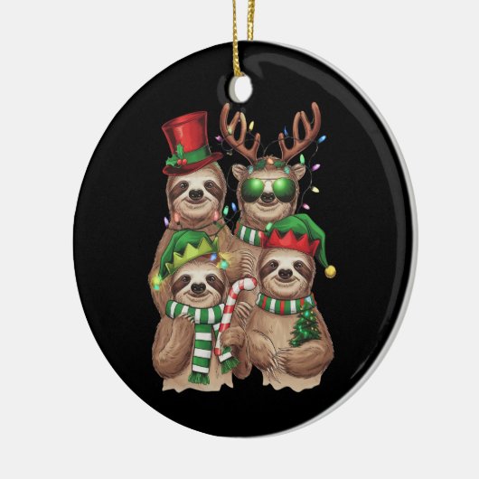 Sloth Christmas Merry Slothmas Sloth Lover Geschen Keramik Ornament (Links)
