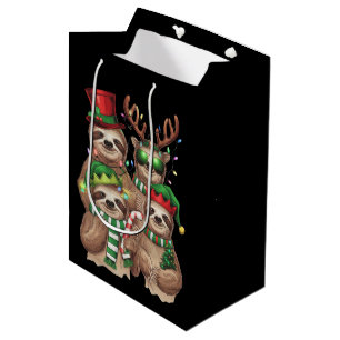 Sloth Christmas Merry Slothmas Sloth Lover Geschen Mittlere Geschenktüte