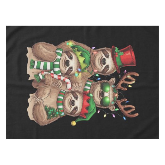 Sloth Christmas Merry Slothmas Sloth Lover Geschen Tischdecke (Vorderseite (Horizontal))
