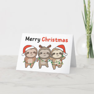 Sloth Christmas Niedlich Sloths Frohe Weihnachtsfe Feiertagskarte