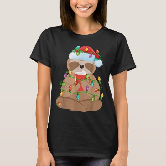 Sloth Christmas Shirt For Boys Girls Kids Lights S (Vorderseite)