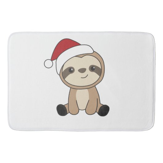 Sloth Christmas Snow Winter Animals Sloths Badematte (Vorderseite)