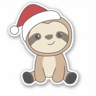 Sloth Christmas Snow Winter Animals Sloths Classic Aufkleber