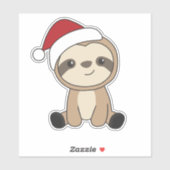 Sloth Christmas Snow Winter Animals Sloths Classic Aufkleber (Blatt)