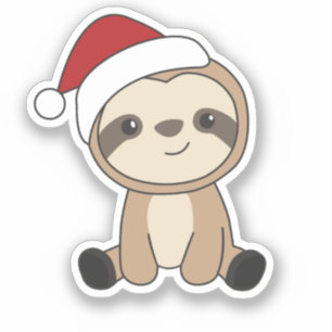 Sloth Christmas Snow Winter Animals Sloths Classic Aufkleber