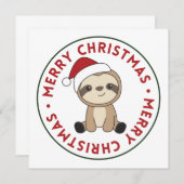 Sloth Christmas Snow Winter Animals Sloths Einladu Einladung (Vorne/Hinten)