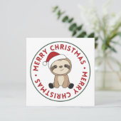 Sloth Christmas Snow Winter Animals Sloths Einladu Einladung (Stehend Vorderseite)