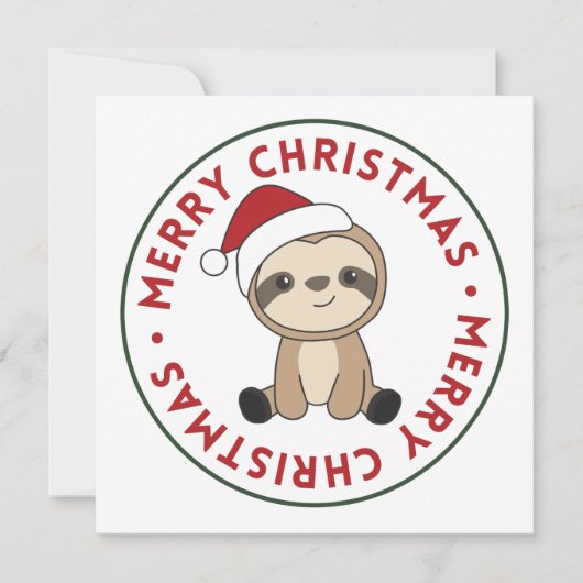 Sloth Christmas Snow Winter Animals Sloths Einladu Einladung (Vorderseite)