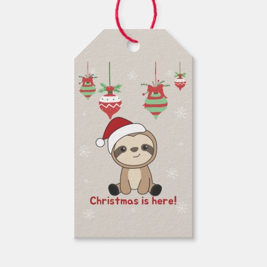 Sloth Christmas Snow Winter Animals Sloths Gift Ta Geschenkanhänger (Vorderseite)