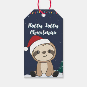 Sloth Christmas Snow Winter Animals Sloths Gift Ta Geschenkanhänger